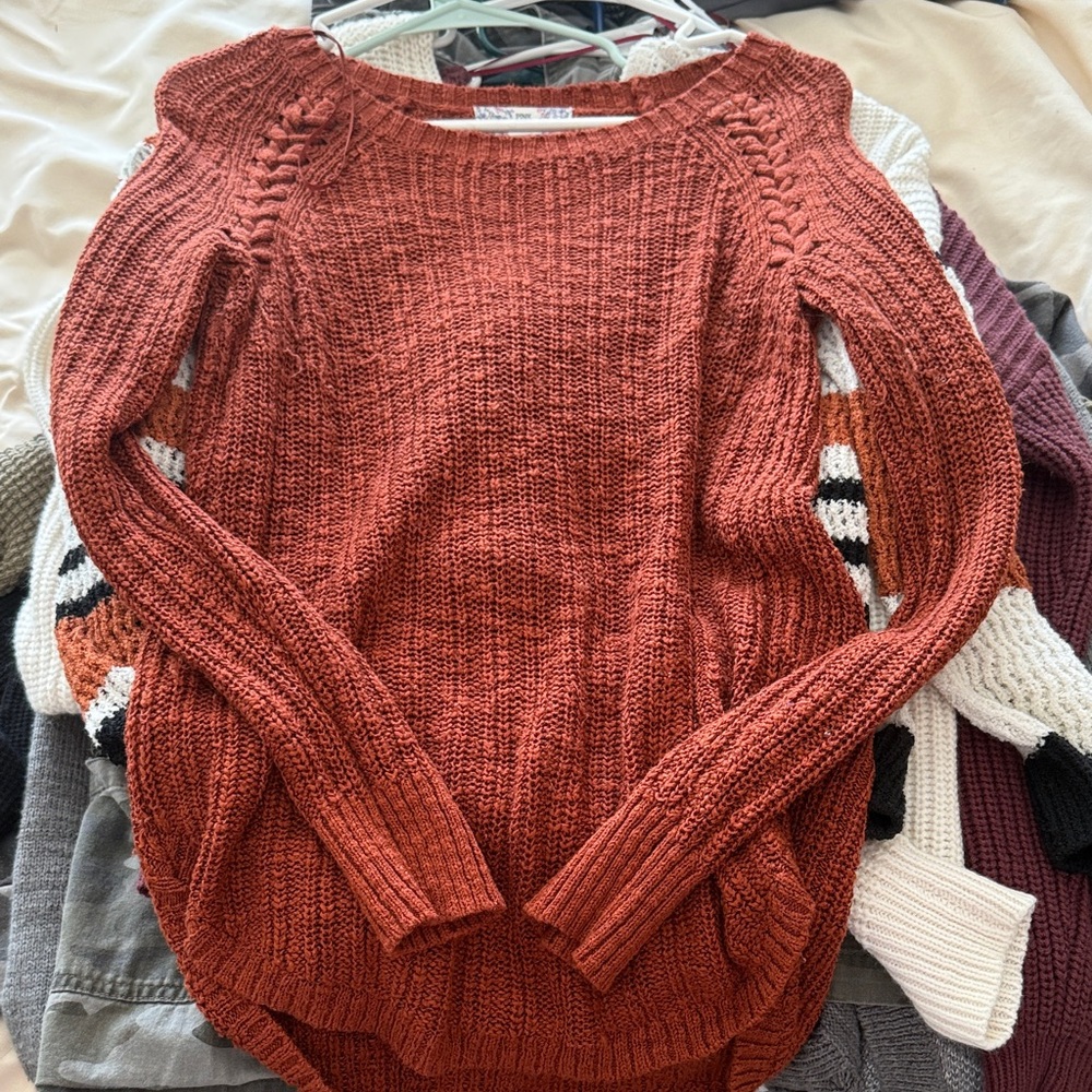 Pink Republic Women's Brick Red Sweater